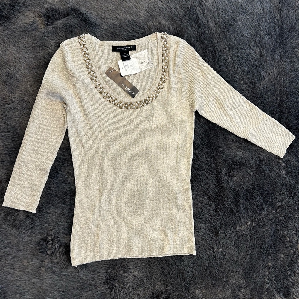 August Silk Petite Sweater